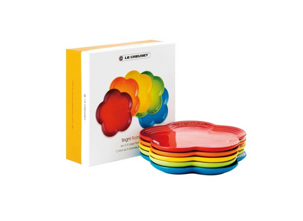 14cm Flower Plate Rainbow Set 5P