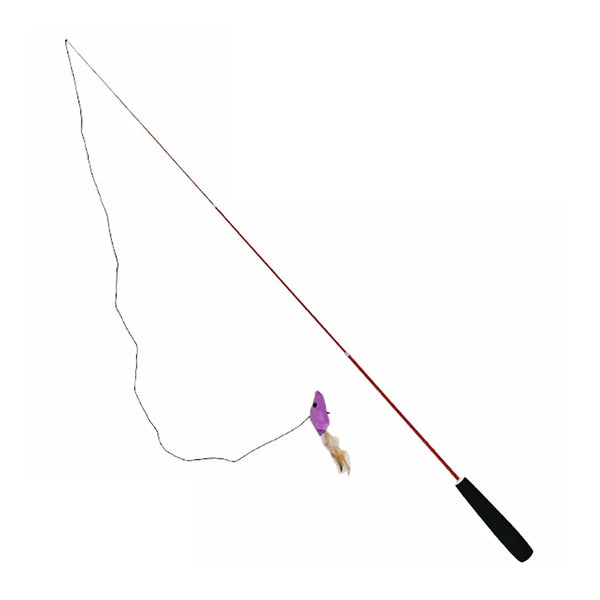 Flying Cat Rod Toy with Rattling Mouse