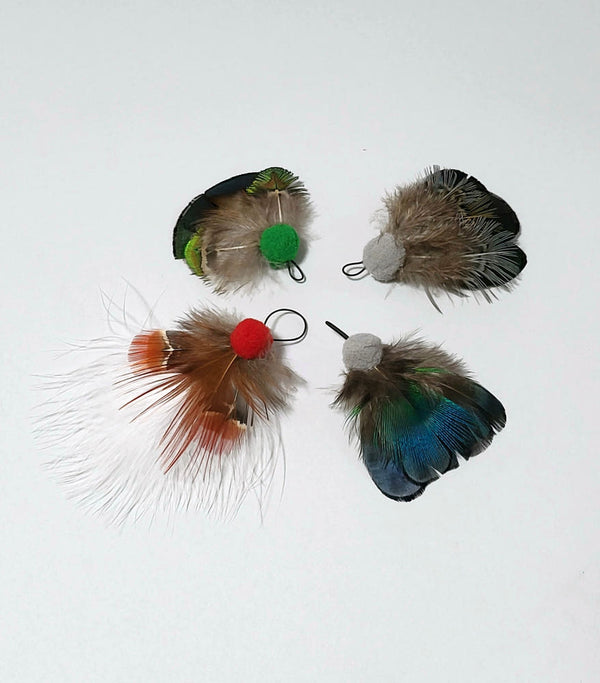 Flaming Moth Feather Cat Teaser Wand Refill Toy