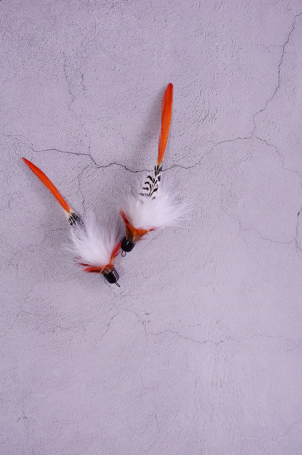 Red Cardinal Feather Cat Teaser Wand Refill Toy