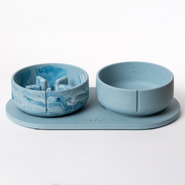 Slow Feeder Bowl Bluebird Marble (Medium)