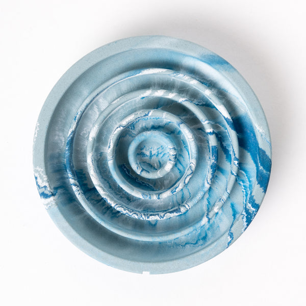 Flat Slow Feeder Bowl Bluebird Marble