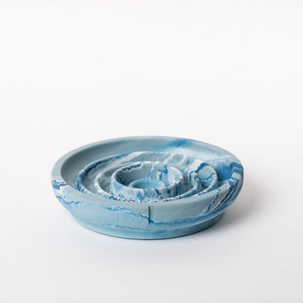 Flat Slow Feeder Bowl Bluebird Marble