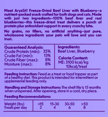 Freeze-Dried Beef Liver With Blueberry