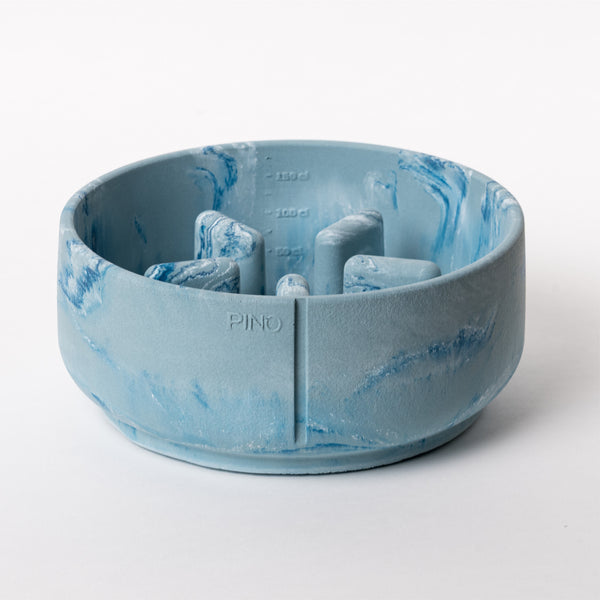 Slow Feeder Bowl Bluebird Marble (Large)