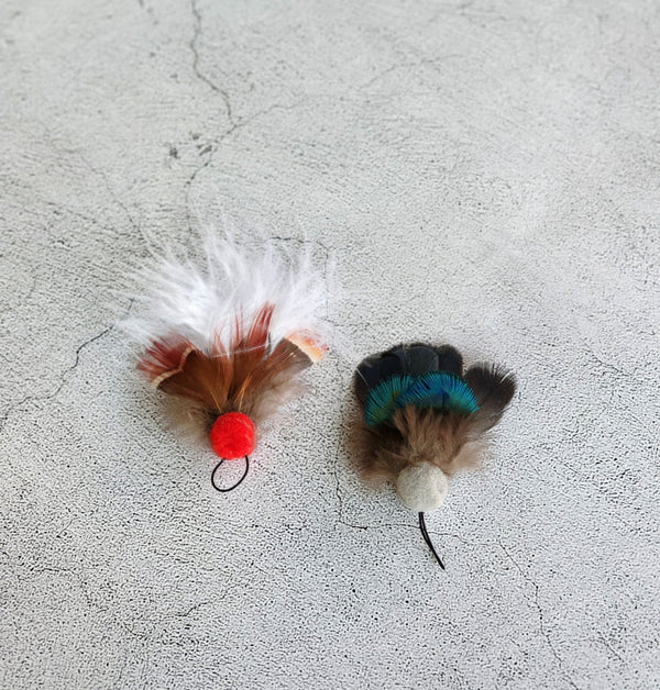 Flaming Moth Feather Cat Teaser Wand Refill Toy