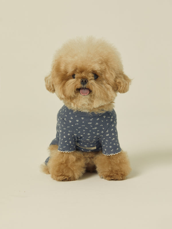 Floral Bunny Onesie (Navy)