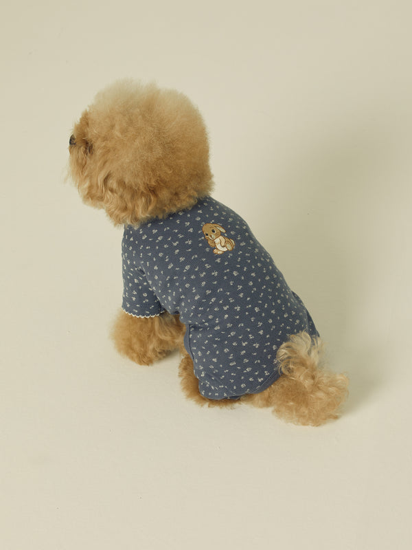 Floral Bunny Onesie (Navy)