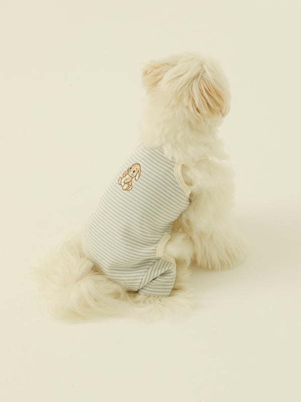 Bunny Onesie (Baby Blue Stripe)