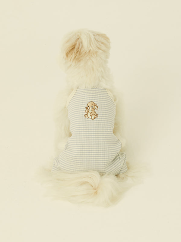 Bunny Onesie (Baby Blue Stripe)
