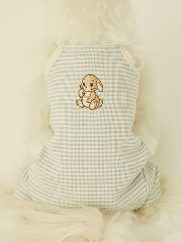 Bunny Onesie (Baby Blue Stripe)