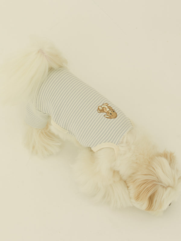 Bunny Onesie (Baby Blue Stripe)