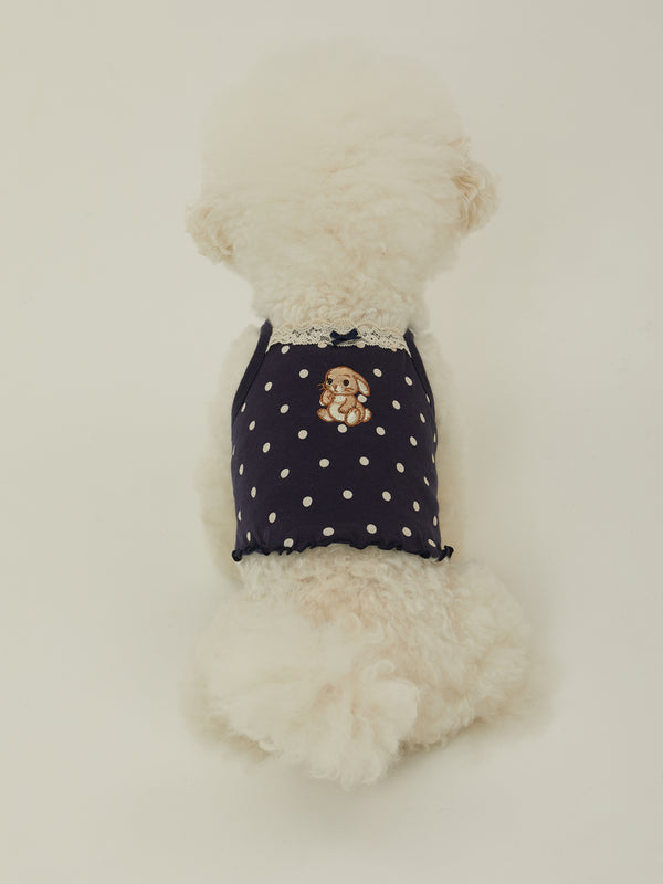 Bunny Top (Navy Dot)