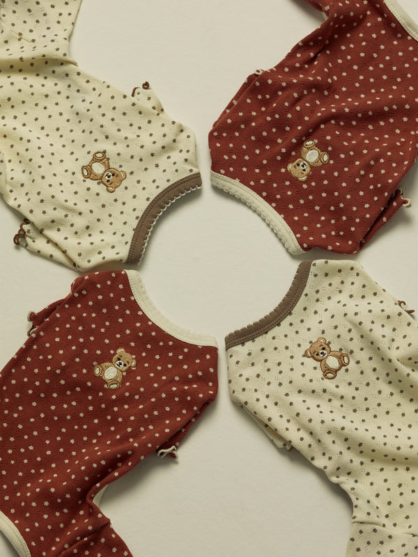 Vintage Bear Onesie (Moody Wine)
