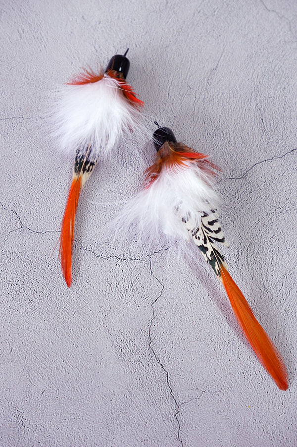 Red Cardinal Feather Cat Teaser Wand Refill Toy
