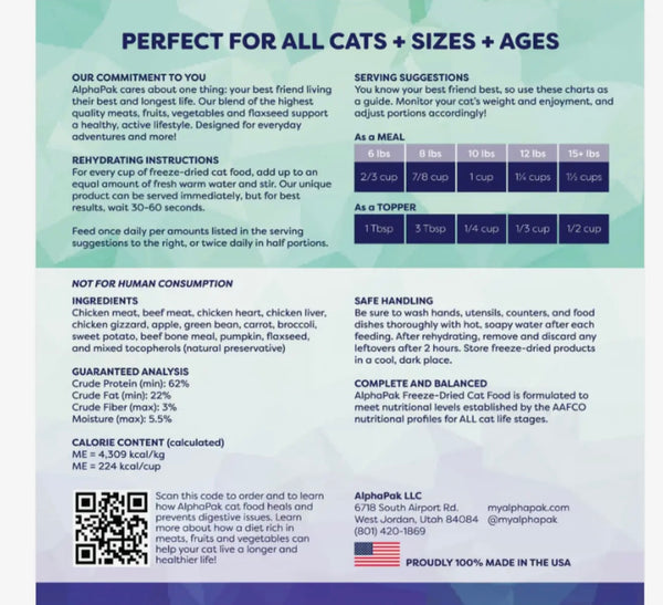 Freeze Dried Cat Food - Chicken Recipe