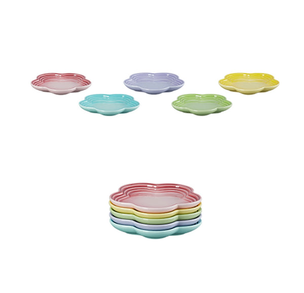 14cm Flower Plate Light Rainbow Set 5P