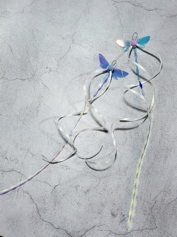 Flutter Transparent Butterfly Cat Teaser Wand Refill Toy