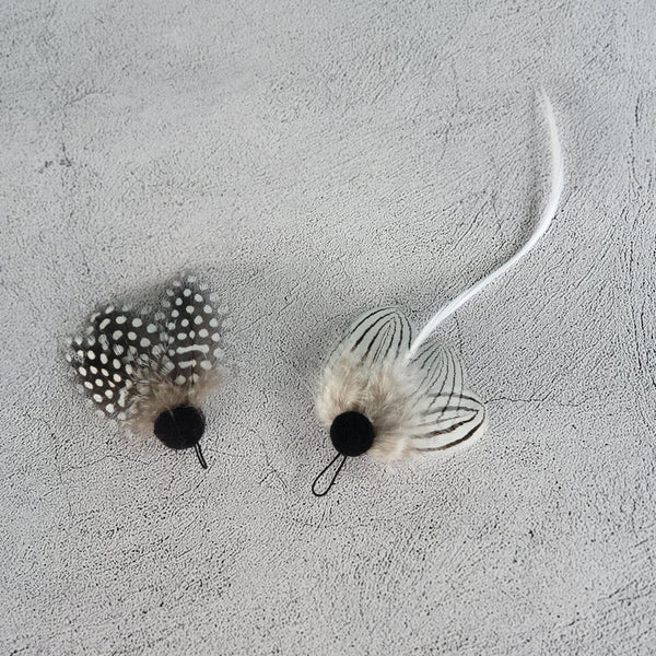 Black & White Speckled Butterfly Cat Teaser Wand Refill Toy