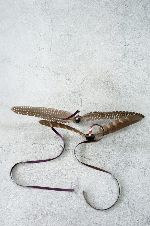 Guinea Fowl Tail Feather Cat Teaser Wand Refill Toy