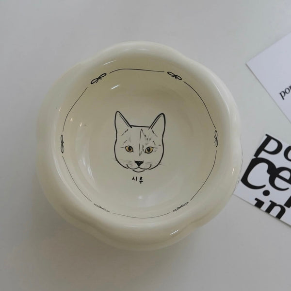 Custom Cream Pet Bowl