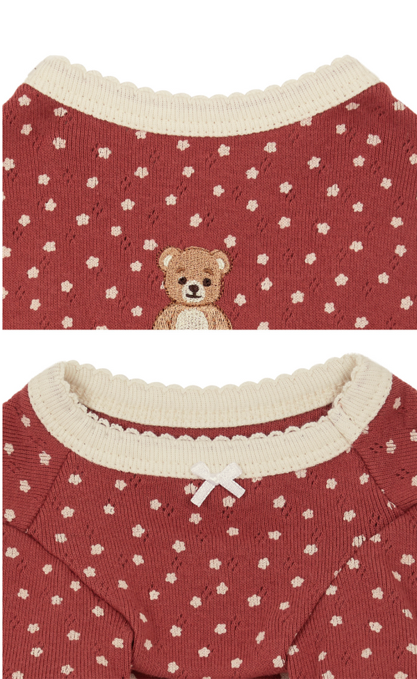Vintage Bear Onesie (Moody Wine)