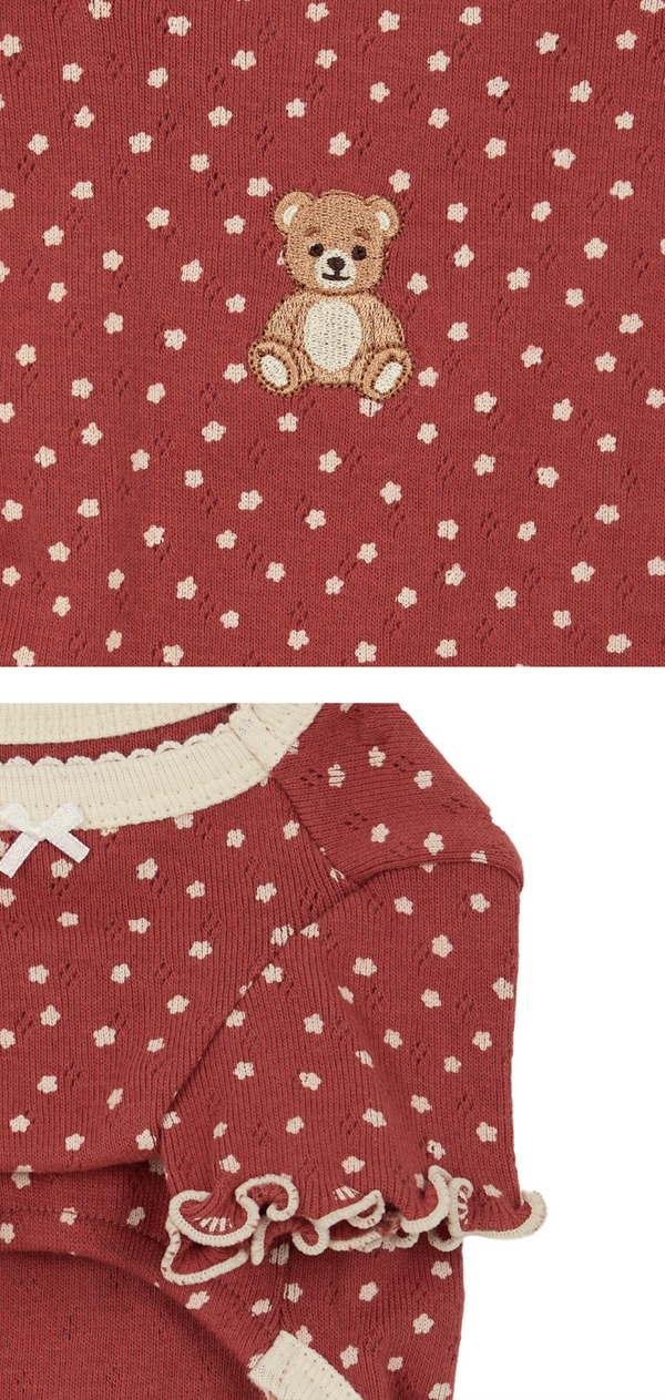 Vintage Bear Onesie (Moody Wine)