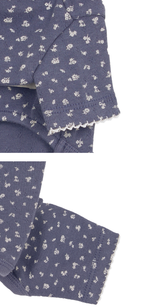 Floral Bunny Onesie (Navy)