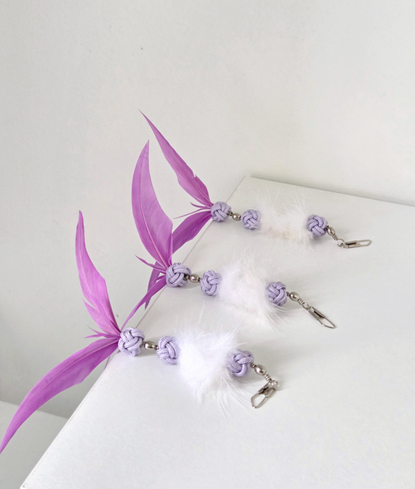 Purple Shrimp Cat Teaser Wand Refill Toy