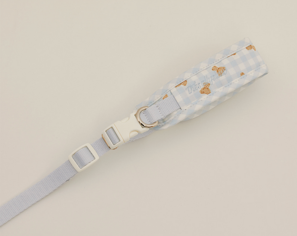 Bailey Cushioning Two-Way Leash (Powder Blue Check)