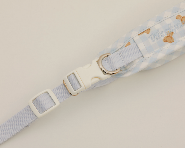 Bailey Cushioning Two-Way Leash (Powder Blue Check)