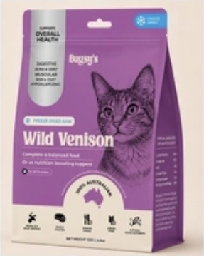 Bugsy venison freeze-dried cat food 132g