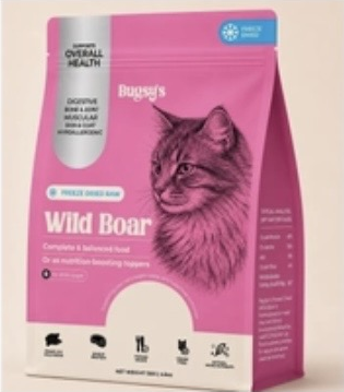 Bugsy wild-boar freeze-dried cat food 132g