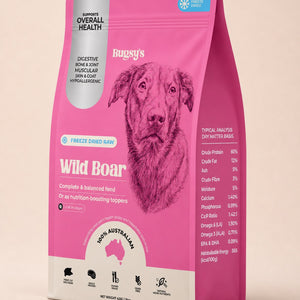 Bugsy Wild Boar freeze-dried dog food 425g bag
