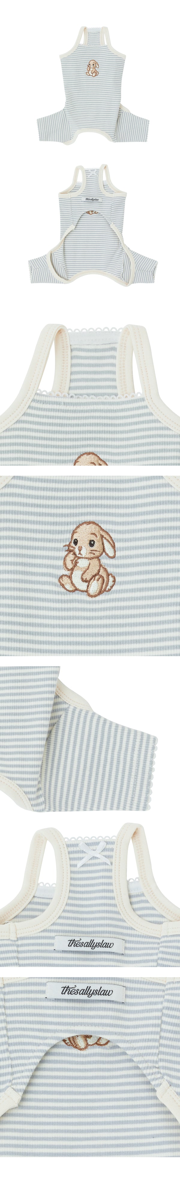 Bunny Onesie (Baby Blue Stripe)