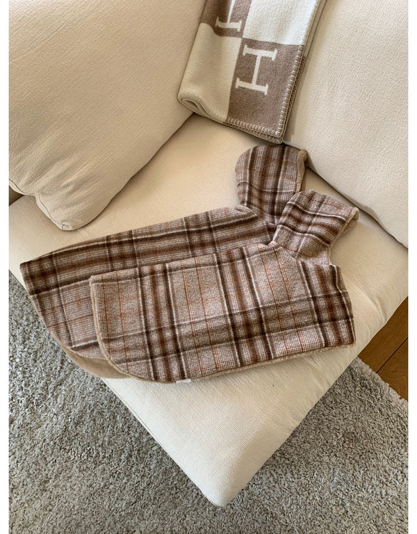 Wool Check Blanket Cape