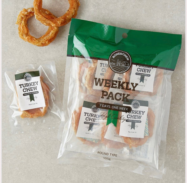 Turkey & Cow Tendon Ring Weekly Pack