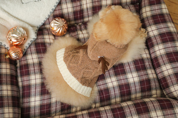 Christmas Knit Poncho Set